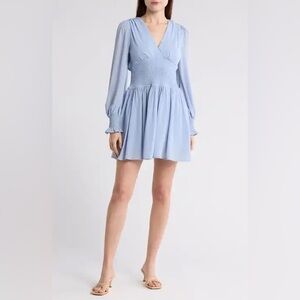 Lush Light Blue Long Sleeve Dress